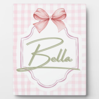 Personalisiert Bella Baby Girl Kinderzimmer Bow&Gi Fotoplatte