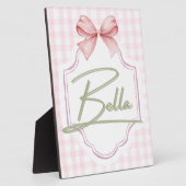 Personalisiert Bella Baby Girl Kinderzimmer Bow&Gi Fotoplatte (Seite)