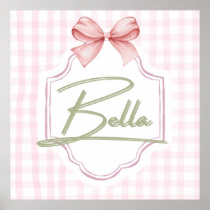 Personalisiert Bella Baby Girl Kinderzimmer Bow&Gi Poster