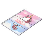 Personalisiert Bella Unicorn Girlie Notebook Notizblock (Linke Seite)