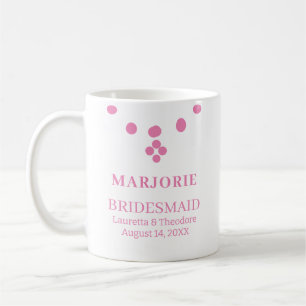 Personalisiert benannt in Pink Wedding Bridesmaid Kaffeetasse