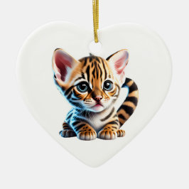 Personalisiert Bengalisch Kitten Keramik Ornament