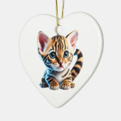 Personalisiert Bengalisch Kitten Keramik Ornament (Links)