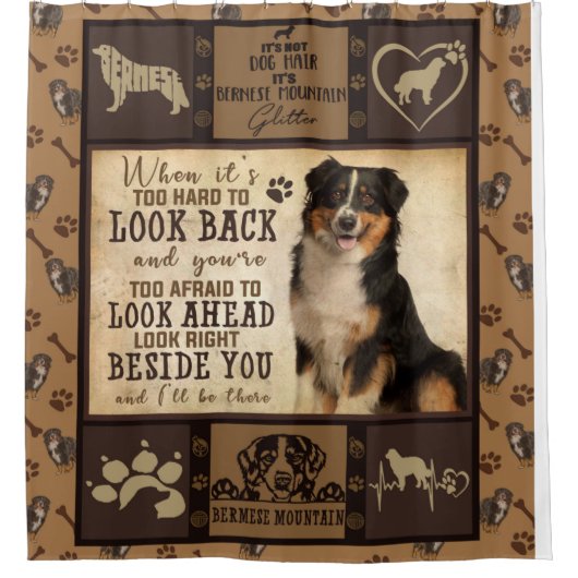 Personalisiert Bermese Hunde Blanket Geschenk Duschvorhang (Vorderseite)