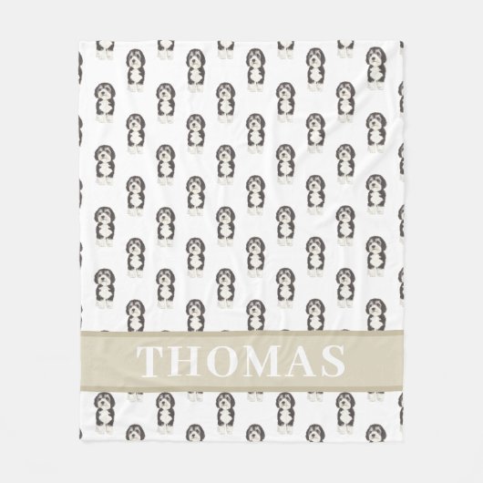 Personalisiert Bernedoodle Fleecedecke (Vorderseite)