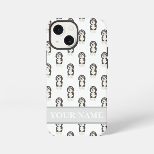 Personalisiert Bernedoodle Sheepadoodle iPhone Hülle (Rückseite)