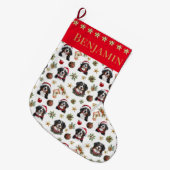 Personalisiert Bernese Mountain Dog Weihnachten Großer Weihnachtsstrumpf (Vorderansicht (hängend))