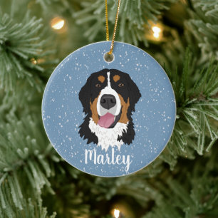 Personalisiert Bernese Mountain Dog Weihnachten  Keramik Ornament