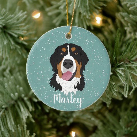 Personalisiert Bernese Mountain Dog Weihnachten Keramik Ornament (Baum)