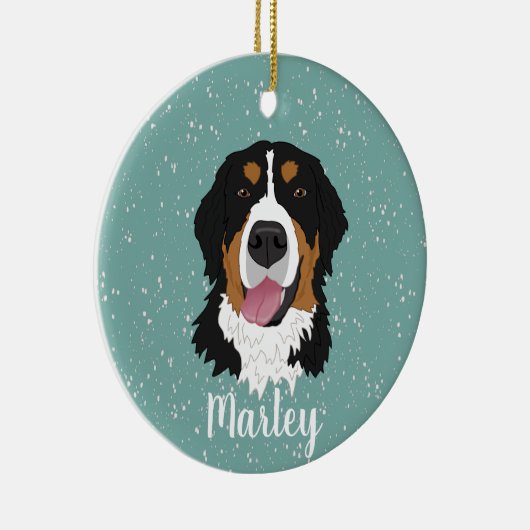 Personalisiert Bernese Mountain Dog Weihnachten Keramik Ornament (Rechts)
