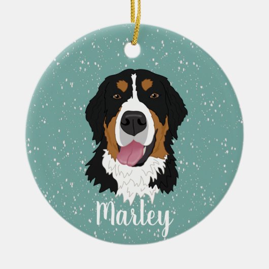 Personalisiert Bernese Mountain Dog Weihnachten Keramik Ornament (Vorne)