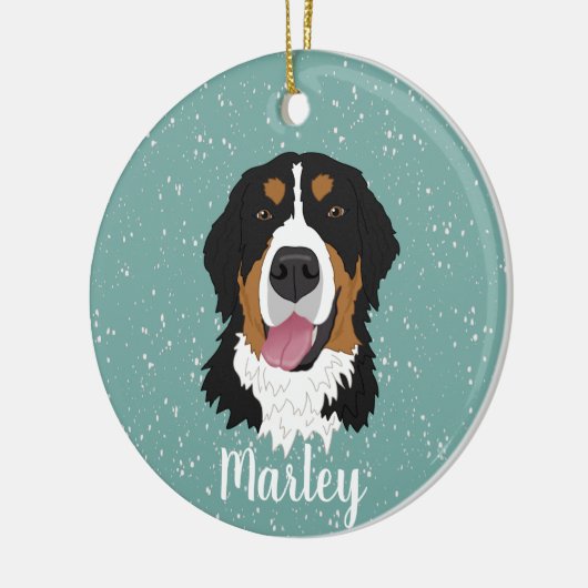 Personalisiert Bernese Mountain Dog Weihnachten Keramik Ornament (Links)