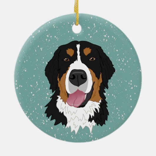 Personalisiert Bernese Mountain Dog Weihnachten Keramik Ornament (Hinten)