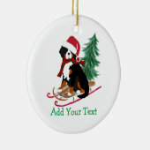 Personalisiert Bernese Mt Dog Christmas Sled Keramik Ornament (Rechts)