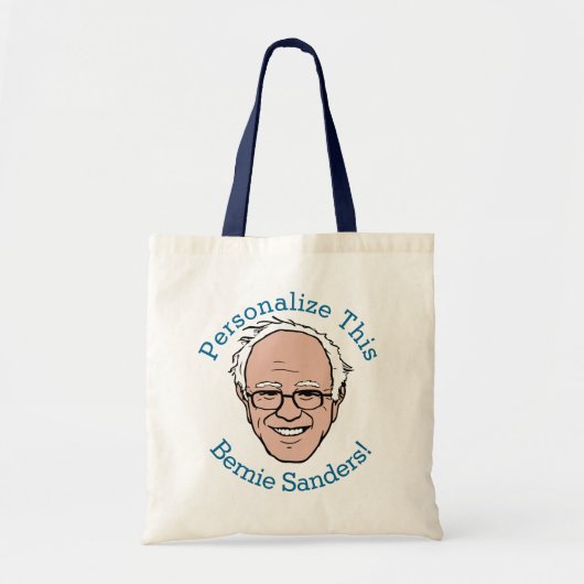 PERSONALISIERT Bernie Sanders Cartoon Face Tragetasche (Vorne)