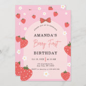 Personalisiert Berry 1. Geburtstag Einladung (Vorne/Hinten)