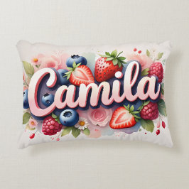 Personalisiert Berry Floral Name Pillow Camila Dekokissen