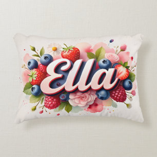 Personalisiert Berry Floral Name Pillow - Ella Dekokissen