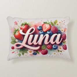 Personalisiert Berry Floral Name Pillow - Luna Dekokissen