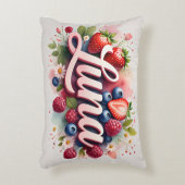 Personalisiert Berry Floral Name Pillow - Luna Dekokissen (Vorderseite(Vertikal))