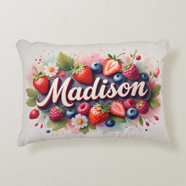 Personalisiert Berry Floral Name Pillow - Madison Dekokissen
