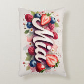 Personalisiert Berry Floral Name Pillow - Mia Dekokissen (Vorderseite(Vertikal))