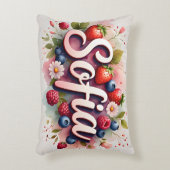 Personalisiert Berry Floral Name Pillow - "Sofia" Dekokissen (Vorderseite(Vertikal))