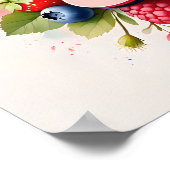 Personalisiert Berry Floral Name Poster "Ella" (Ecke)