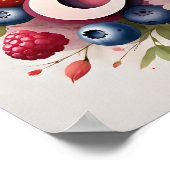 Personalisiert Berry Floral Name Poster "Emily" (Ecke)