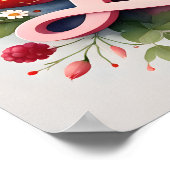 Personalisiert Berry Floral Name Poster "Luna" (Ecke)