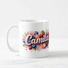 Personalisiert Berry Floral Name Tasse - Camila