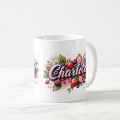 Personalisiert Berry Floral Name Tasse - Charlotte (VorderseiteRechts)