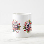 Personalisiert Berry Floral Name Tasse - Charlotte (Mittel)