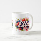 Personalisiert Berry Floral Name Tasse - Ella (VorderseiteRechts)
