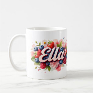 Personalisiert Berry Floral Name Tasse - Ella