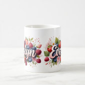 Personalisiert Berry Floral Name Tasse - Evelyn (Mittel)