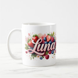 Personalisiert Berry Floral Name Tasse - Luna