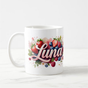 Personalisiert Berry Floral Name Tasse - Luna