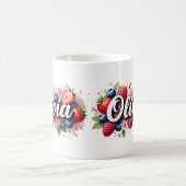 Personalisiert Berry Floral Name Tasse - Olivia (Mittel)