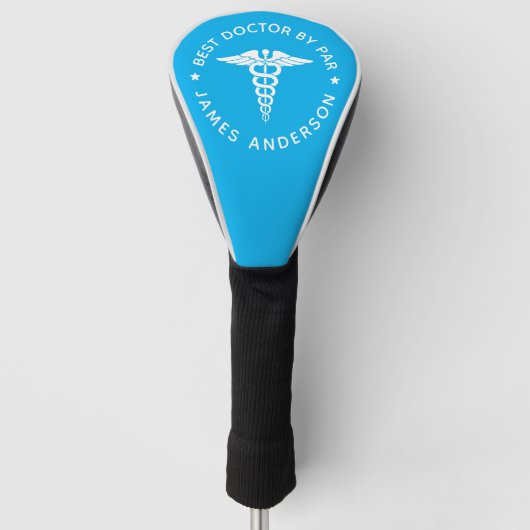 Personalisiert "Best Doctor by Par" Golf Headcover (Vorderseite)