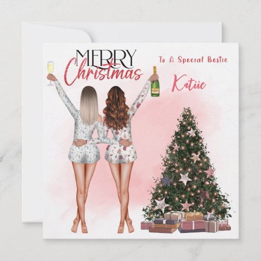 Personalisiert Best Friend Bestie BESTE FREUNDIN W Einladung (Vorderseite)