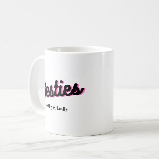 Personalisiert Best Friend Bestie Kaffeetasse (Vorderseite Links)