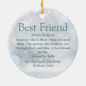 Personalisiert Best Friend Definition Weihnachten Keramik Ornament (Hinten)