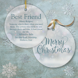 Personalisiert Best Friend Definition Weihnachten Keramik Ornament
