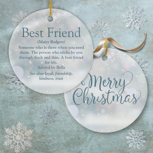 Personalisiert Best Friend Definition Weihnachten Keramik Ornament