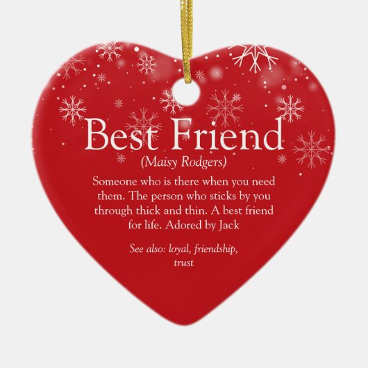 Personalisiert Best Friend Definition Weihnachten Keramik Ornament (Vorne)