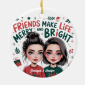 Personalisiert Best Friend - Friends Keepake Keramik Ornament (Hinten)