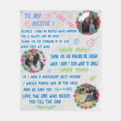 Personalisiert Best Friend Long Distance 3 Foto Fleecedecke (Vorderseite)
