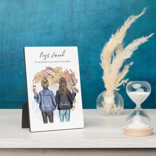 Personalisiert Best Friend Portrait - Herbstplatz Fotoplatte (Seite)