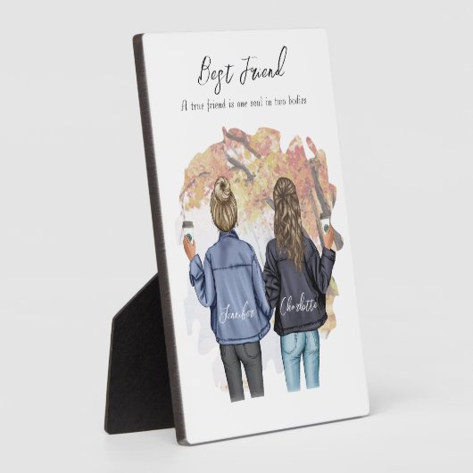 Personalisiert Best Friend Portrait - Herbstplatz Fotoplatte (Seite)